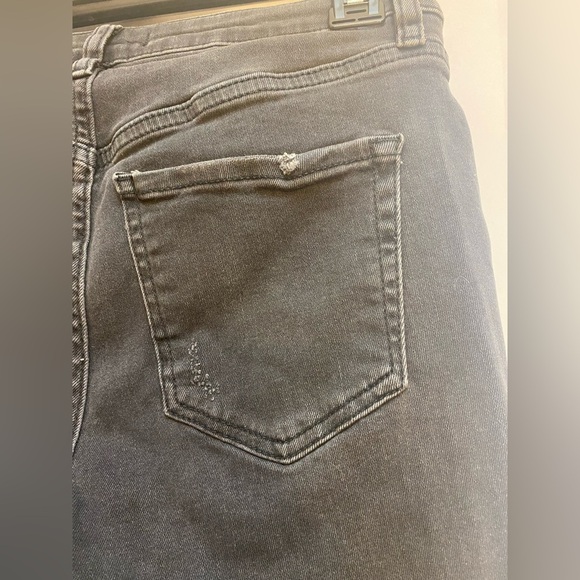 We The Free People Fringe Hem Light Black Skinny Jeans Size 26 - Picture 6 of 10